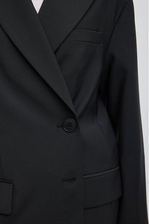 Tibi Tropical Wool Liam Blazer Black