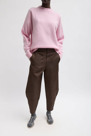 Tibi Wool Crewneck Easy Pullover Pink