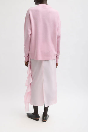 Tibi Wool Crewneck Easy Pullover Pink