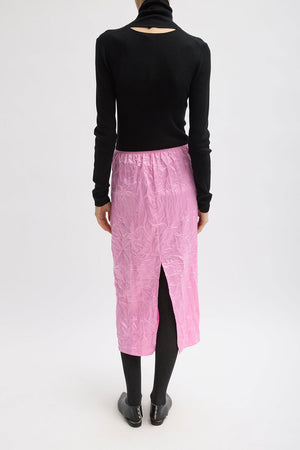 Tibi Tech Crush Slip Skirt Pink
