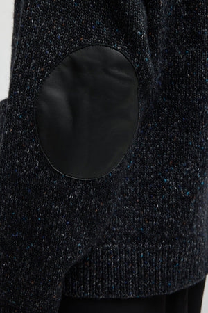 Tibi Speckled Tweed Zip Up Jacket Black Multi