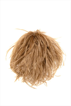 Indress Meryl Ostrich Feather Brooch Camel