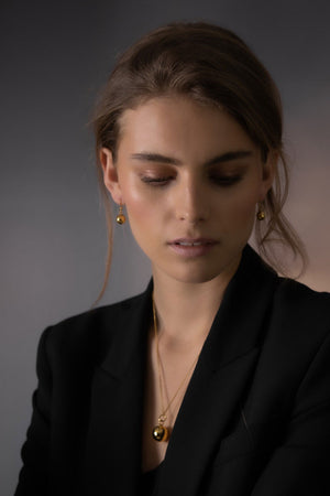 Ball Hanging Earrings Gold Plated