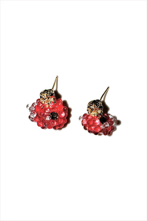 Night Rain Memory No.9 Earrings Red