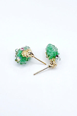 Night Rain Memory No. 5 Earrings Green