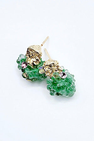 Night Rain Memory No. 5 Earrings Green
