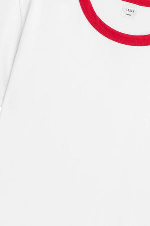 Leset Margo Ringer Tee Cerise White