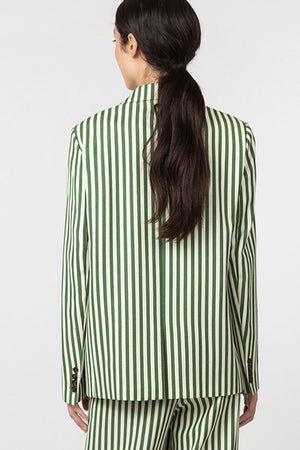 Indress Totnes Jacket Green Ivory Stripe