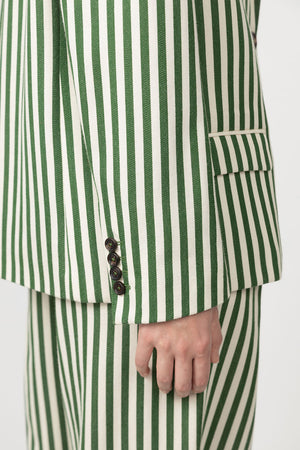 Indress Totnes Jacket Green Ivory Stripe