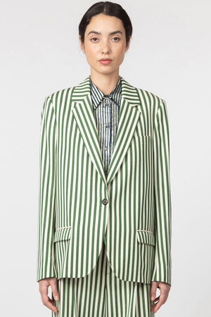 Indress Totnes Jacket Green Ivory Stripe