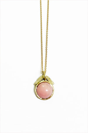 Round Pink Opal Necklace