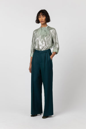 Indress Somme Silk Lurex Blouse Almond