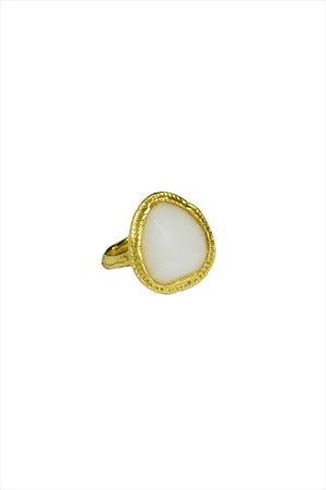 Francesca Lacagnina Rose Cut White Opal Ring