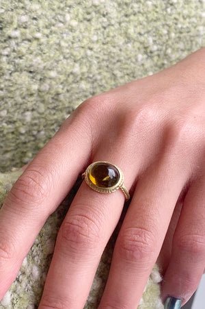 Yellow Green Tourmaline Ring