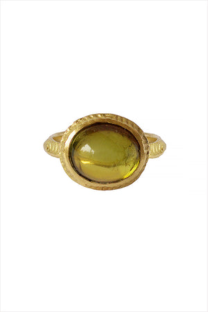 Yellow Green Tourmaline Ring