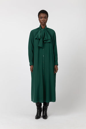 Indress Rhin Silk Crepe Dress Forest