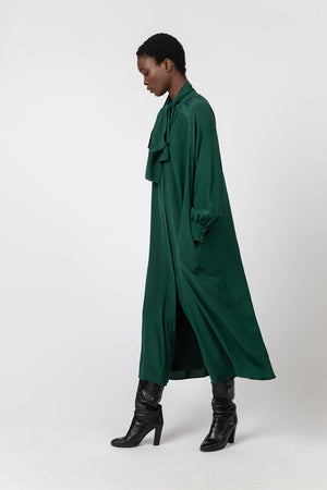 Indress Rhin Silk Crepe Dress Forest