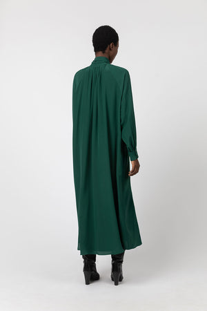 Indress Rhin Silk Crepe Dress Forest