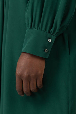 Indress Rhin Silk Crepe Dress Forest