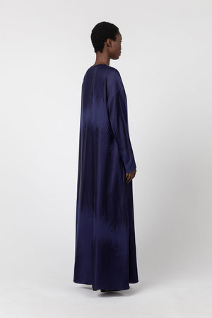 Indress Tibre Silk Jacquard Kimono Dress Ink