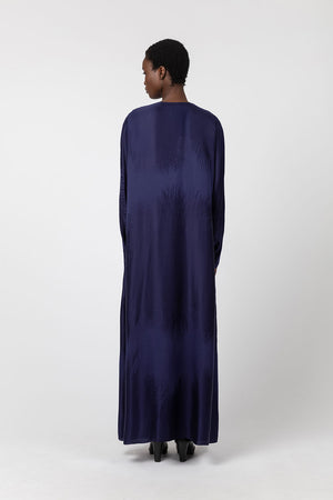 Indress Tibre Silk Jacquard Kimono Dress Ink