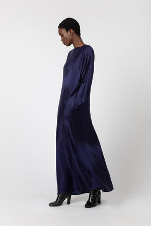 Indress Tibre Silk Jacquard Kimono Dress Ink