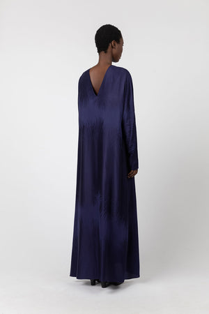 Indress Tibre Silk Jacquard Kimono Dress Ink