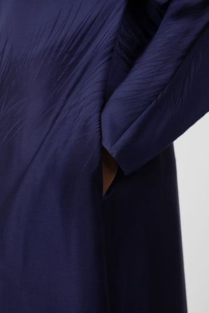 Indress Tibre Silk Jacquard Kimono Dress Ink