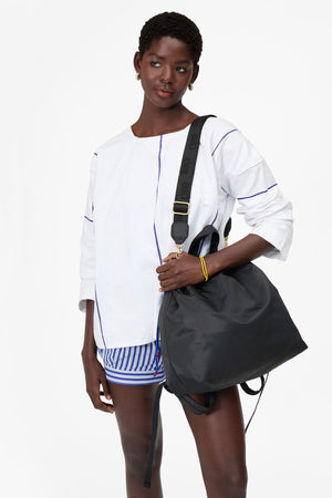 Clare V Sac Tout Back Pack Recycled Nylon Twill Black