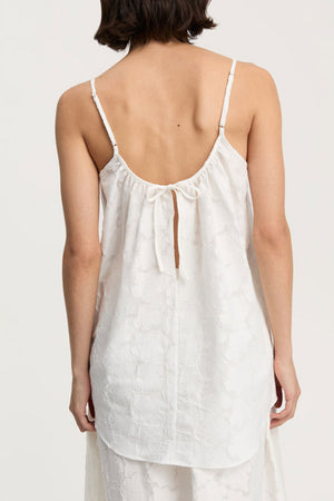 AIAYU Strap Top Laceflower White