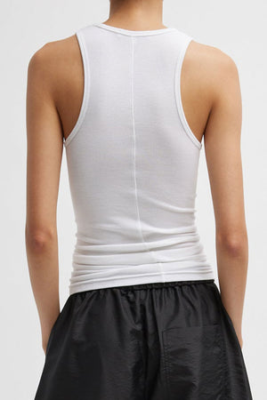 Tibi Circular Fine Rib Tank White