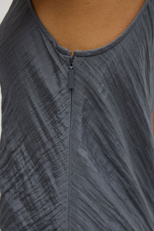 Tibi Crinkle Slip Midi Bias Dress Dark Grey