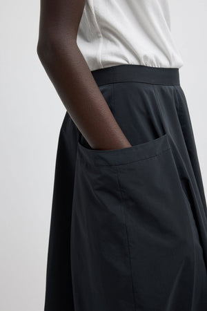 Tibi Nylon Lantern Skirt Black