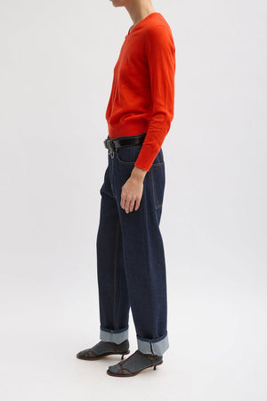 Tibi Wool V- Neck Sweater Red