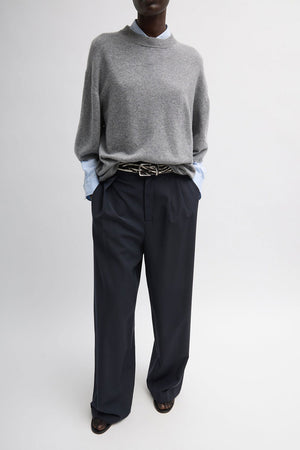 Tibi Washable Cashmere Easy Tee Heather Grey