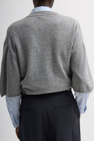 Tibi Washable Cashmere Easy Tee Heather Grey