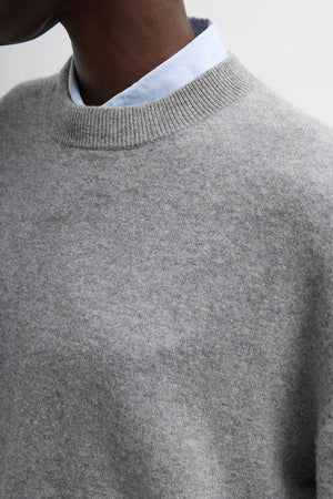 Tibi Washable Cashmere Easy Tee Heather Grey