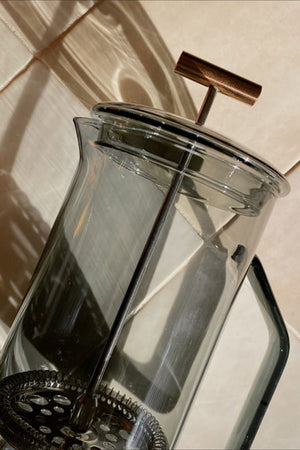 Glass French Press Gray
