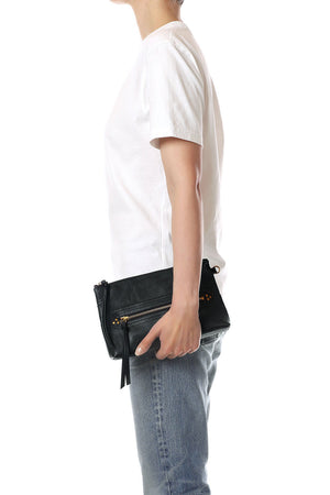 Jerome Dreyfuss Lucky Clutch L Noir Brass
