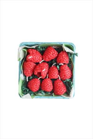 Beeswax Raspberry Birthday Candles - 10 Pack