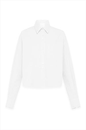 forte_forte Poplin Cropped Shirt Blanc