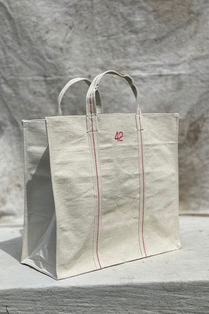 Heavy Duty Red Stitch Canvas Tote Bag 42