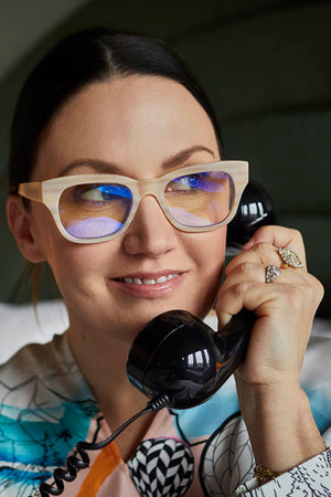 Miklos Reading Glasses Polished Bone