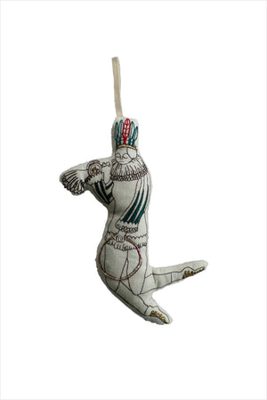 Feathered Hoop Man Lavender Ornament