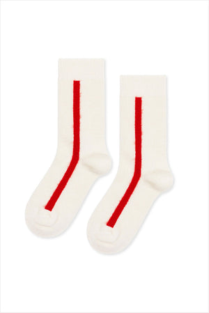 Racing Stripe Cashmere Crew Sock