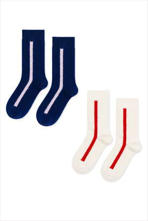Racing Stripe Cashmere Crew Sock