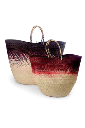 Guanabana Canasto Large Basket Maroon