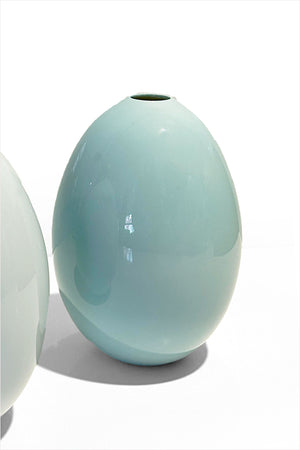 Nymphenburg Egg Vase Large Robins Blue Glazed