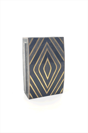 Zig Zag Vase Small Coal Shagreen Black Penshell