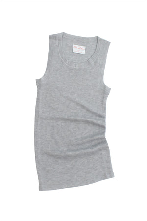F&H Women's Cashmere Rib Tank Heather Grey